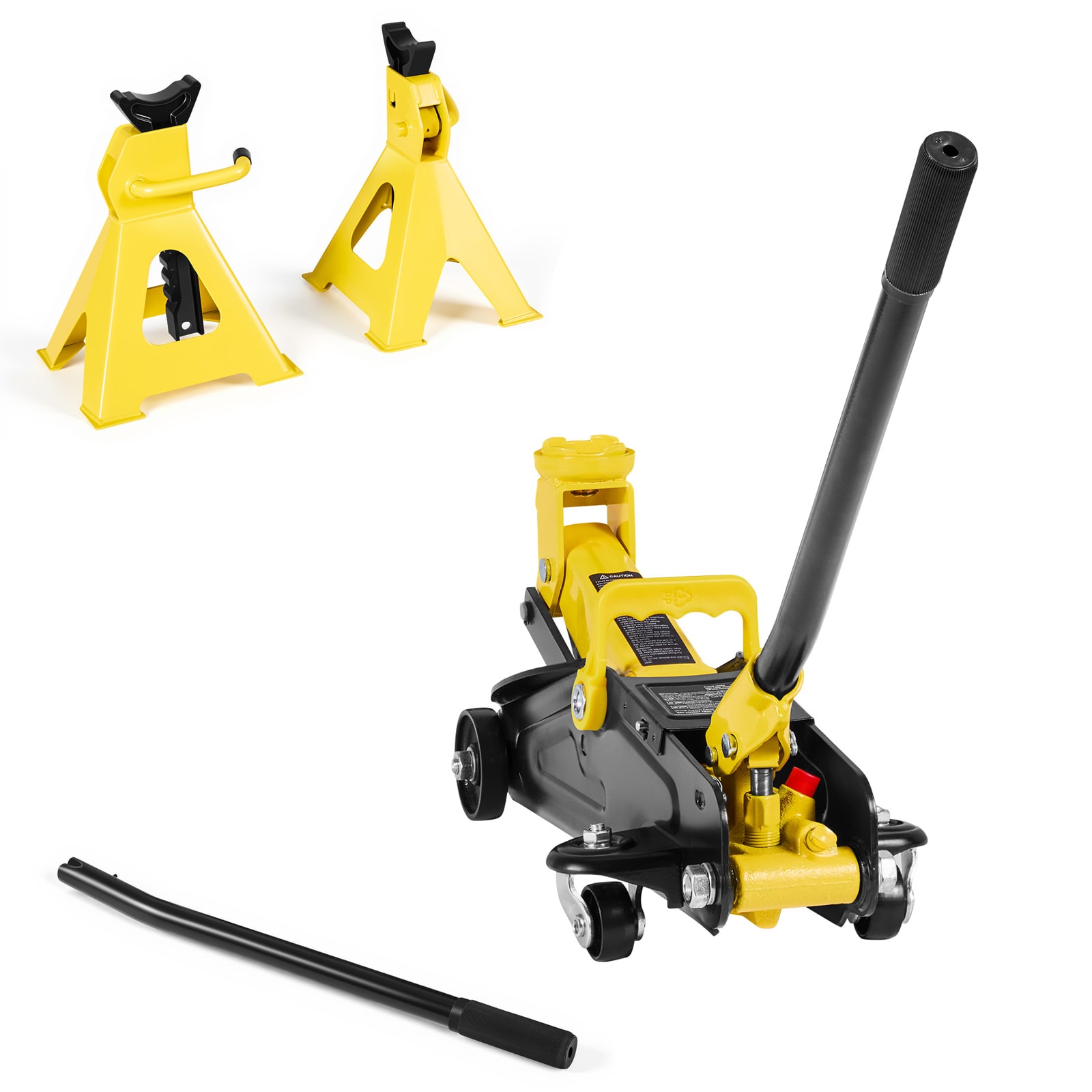 Low Profile Hydraulic Trolley Floor Jack With Support Stands_voghion.com